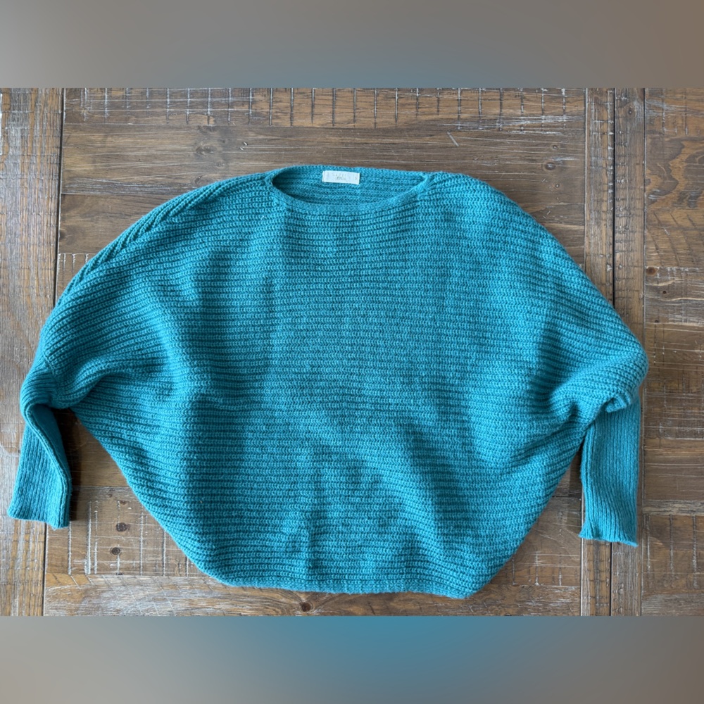 TALULAH Teal Crew Neck Dolman Sweater